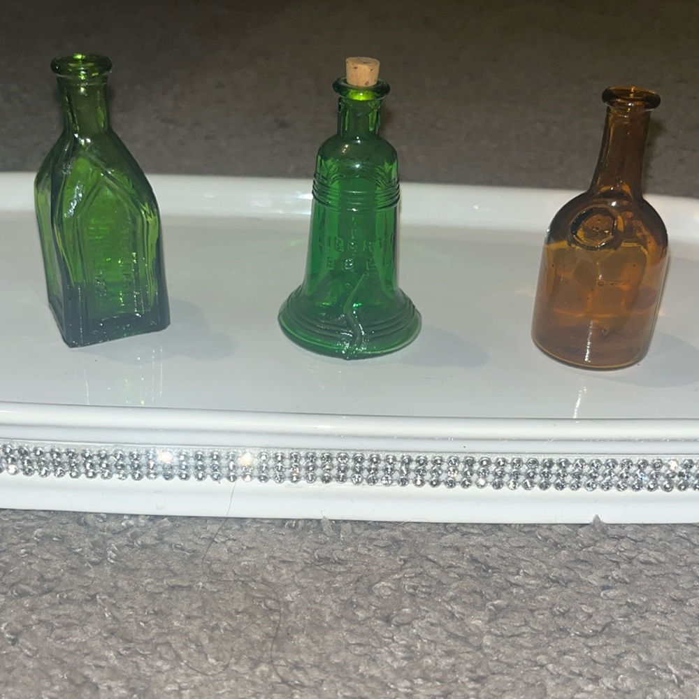 3 VNTG Mini Depression Era Glass Bottles